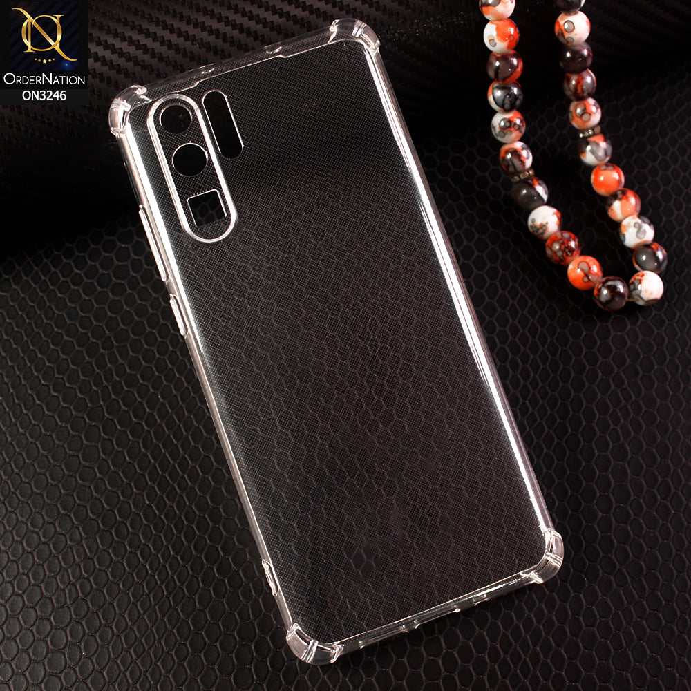 Huawei P30 Pro Cover - Transparent - Soft 4D Design Shockproof Silicone Transparent Clear Camera Protection Case