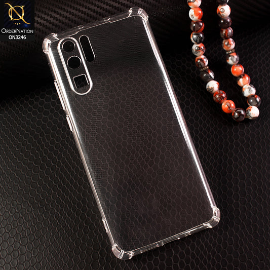 Huawei P30 Pro Cover - Transparent - Soft 4D Design Shockproof Silicone Transparent Clear Camera Protection Case