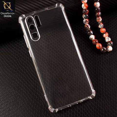 Huawei P30 Pro Cover - Transparent - Soft 4D Design Shockproof Silicone Transparent Clear Camera Protection Case