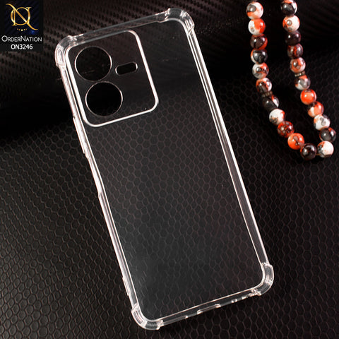 Vivo Y22 Cover - Transparent - Soft 4D Design Shockproof Silicone Transparent Clear Camera Protection Case