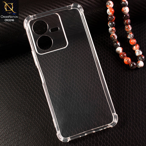 Vivo Y22s Cover - Transparent - Soft 4D Design Shockproof Silicone Transparent Clear Camera Protection Case