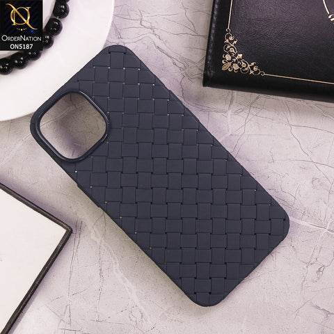iPhone 15 Cover - Blue - New Woven Design Leather Feel Soft TPU Case