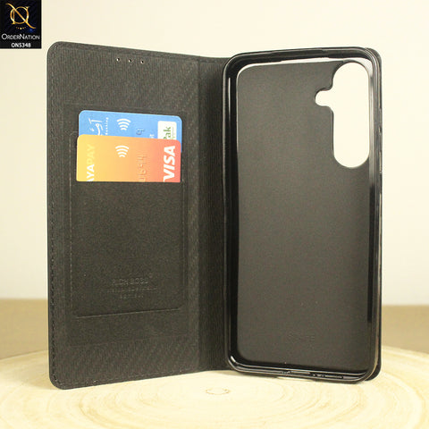 Samsung Galaxy S24 FE Cover - Black - Classic Leather Rich Boss Wallet Magnetic Flip Book Case