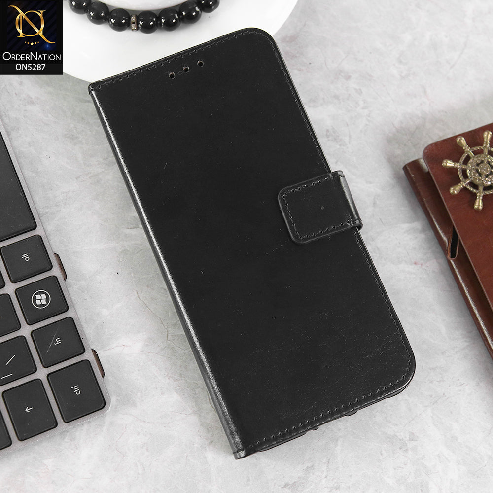 OnePlus 8 Cover - Black -  Premium PU Leather Magnetic Flip Book Card Slots Wallet Soft Case