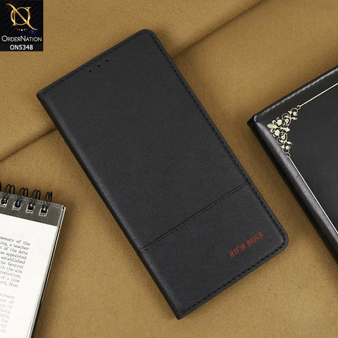 Samsung Galaxy S24 FE Cover - Black - Classic Leather Rich Boss Wallet Magnetic Flip Book Case