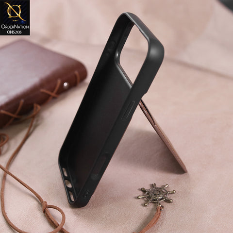 iPhone 17 Pro Cover - Brown - Luxury Leather Case with Magnetic Wallet and Kick Stand Holder