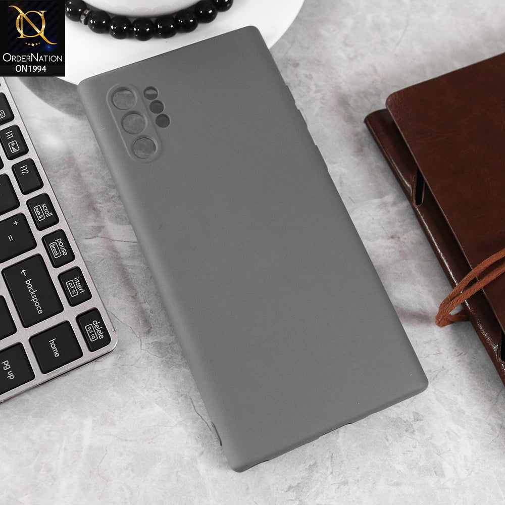 Samsung Galaxy Note 10 Plus Cover - Gray - Matte Shockproof Sillica Gel Soft Case
