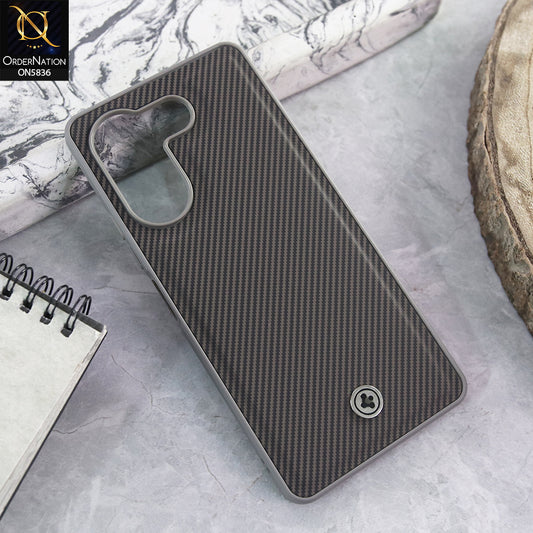 Tecno Camon 20 Pro Cover - Gray -  New Deluxe High Quality Matte Soft Tpu Carbon Fiber Texture Case