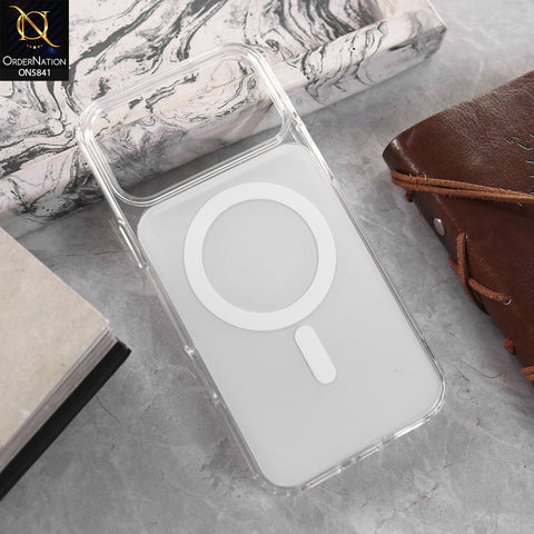 iPhone 17 Pro Max Cover - White - Shockproof Hybrid Protective Cover Magnetic Charging Compatible