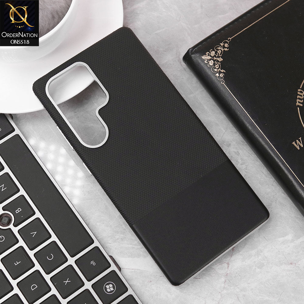 Samsung Galaxy S25 Ultra Cover - Black - IRIS Hight Quality Anti Shock Matte Leather And Textured Case
