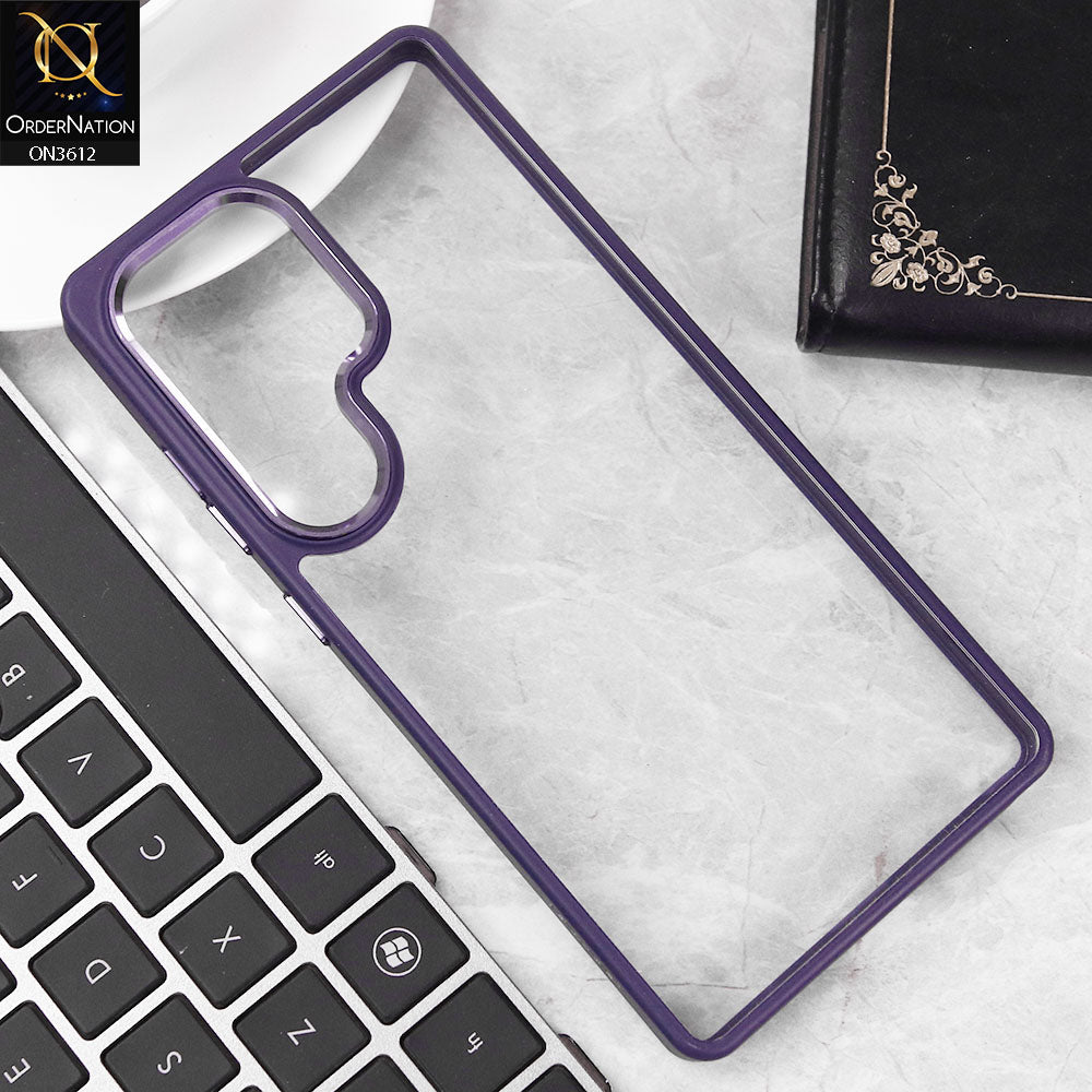 Samsung Galaxy S25 Ultra Cover - Purple- J-Case Shang Ping Series With Electroplated Camera Borders Round Borders protective Case