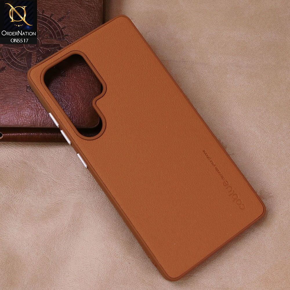 Samsung Galaxy S25 Ultra Cover - Brown - New Premium Coblue Leather And Textured Case