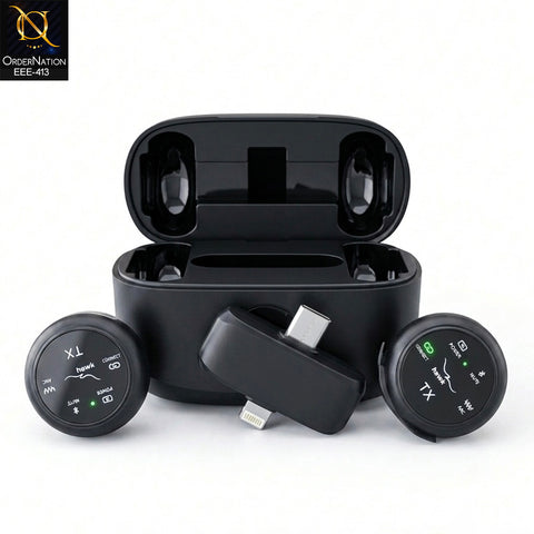 Hawk Lavalier Wireless Microphone PD-WM62 – 2.4G Collar Clip Mic For Andriod & IOS Devices