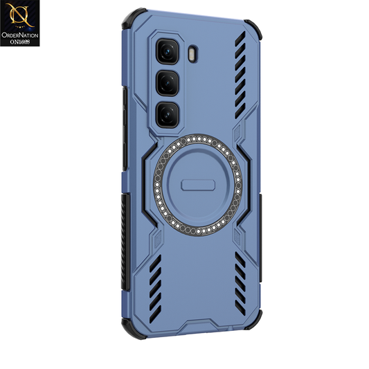Infinix Hot 50 Pro Cover - Blue - New Cooling Non-Slip Shockproof Magsafe Full Coverage Back Cover