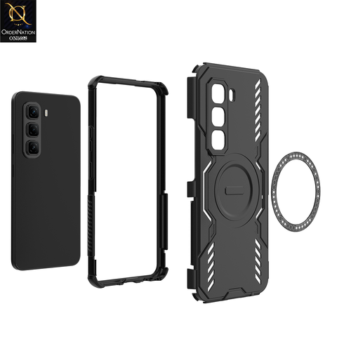 Infinix Hot 50 Pro Cover - Blue - New Cooling Non-Slip Shockproof Magsafe Full Coverage Back Cover