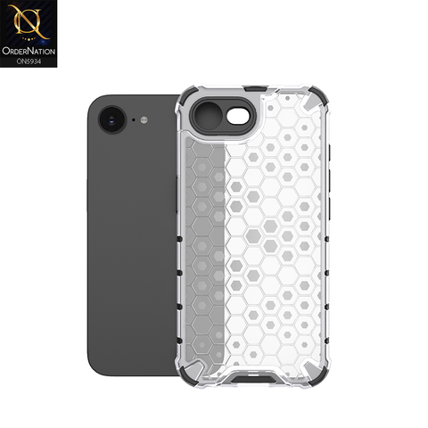 iPhone 16e Cover - Transparent - Airbag Shockproof Hybrid Honeycomb Transparent Case