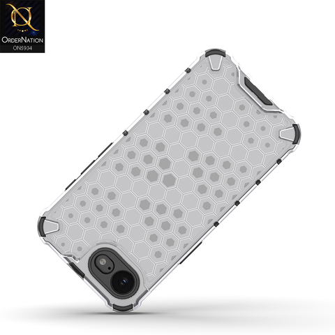 iPhone 16e Cover - Transparent - Airbag Shockproof Hybrid Honeycomb Transparent Case