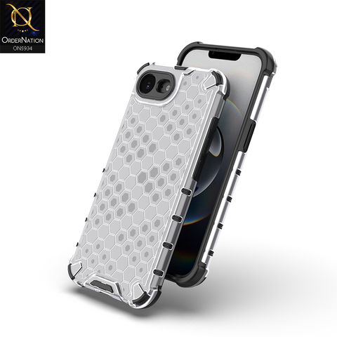 iPhone 16e Cover - Transparent - Airbag Shockproof Hybrid Honeycomb Transparent Case