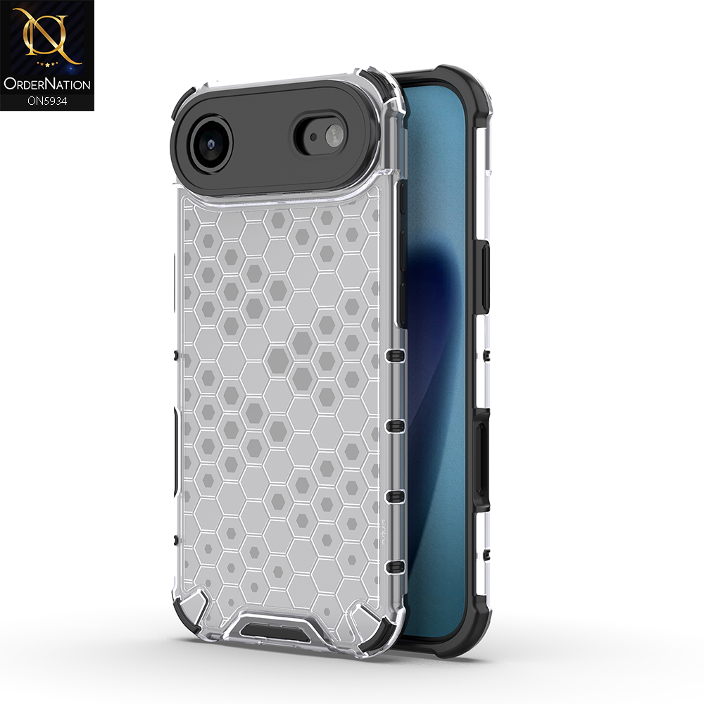 iPhone 17 Air Cover - Transparent - Airbag Shockproof Hybrid Honeycomb Transparent Case