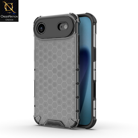 iPhone 17 Air Cover - Black - Airbag Shockproof Hybrid  Honeycomb Transparent Case