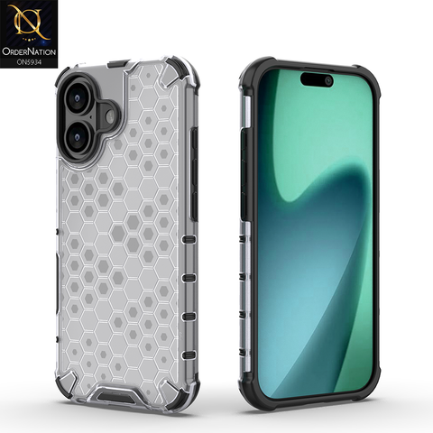 iPhone 17 Cover - Transparent - Airbag Shockproof Hybrid  Honeycomb Transparent Case