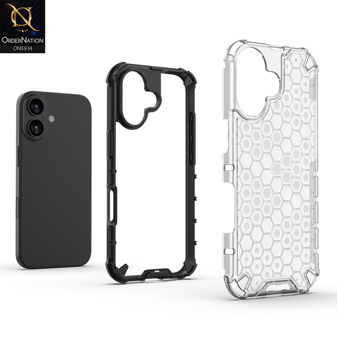 iPhone 17 Cover - Transparent - Airbag Shockproof Hybrid  Honeycomb Transparent Case