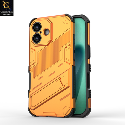 iPhone 17 Cover - Orange - New Ultra Punk TPU Shockproof Phone Case with Kickstand And Camera Protection