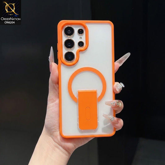 Samsung Galaxy S26 Ultra Cover - Orange - Hybrid Phone Case with Foldable Stand Camera Protection & Lens