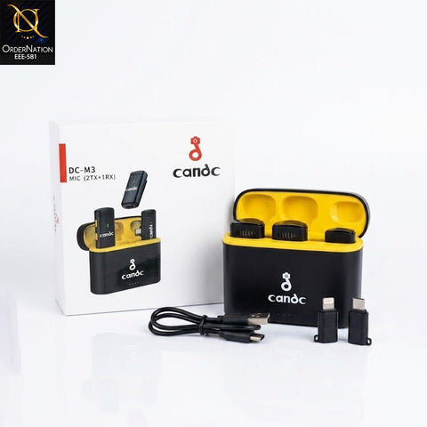 DC-M3 Wireless Microphone 2TX + 1RX | USB-C & Lightning Compatible