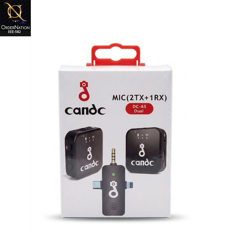 Cando DC-A5 Dual Wireless Microphone 2TX+1RX | Dual Mic Audio System