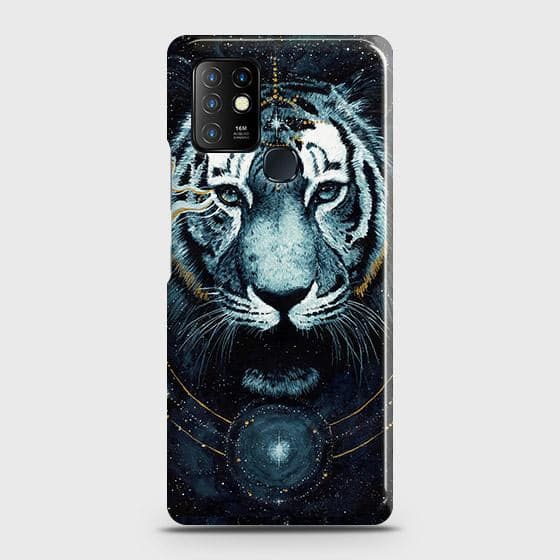Infinix Hot 9 Play Cover - Vintage Galaxy Tiger Printed Hard Case with Life Time Colors Guarantee (Fast Delivery)