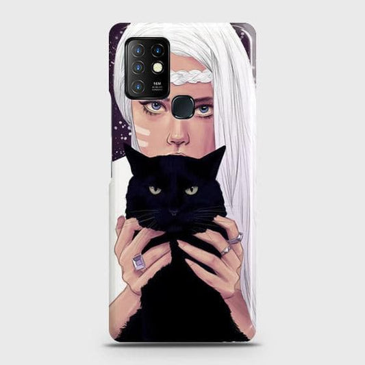 Infinix Hot 10 Cover - Trendy Wild Black Cat Printed Hard Case with Life Time Colors Guarantee (Fast Delivery)