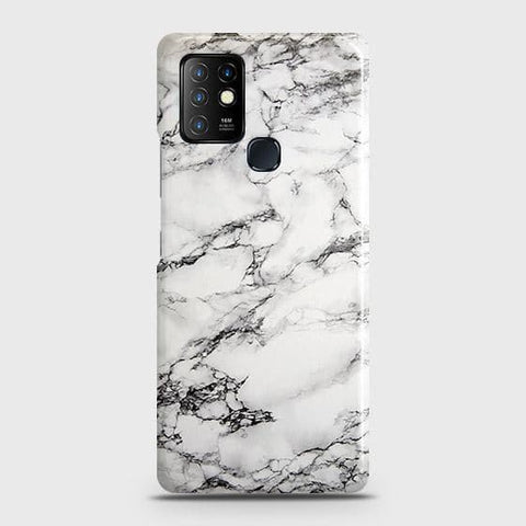 Infinix Hot 10 Cover - Matte Finish - Trendy Mysterious White Marble Printed Hard Case with Life Time Colors Guarantee (Fast Delivery)