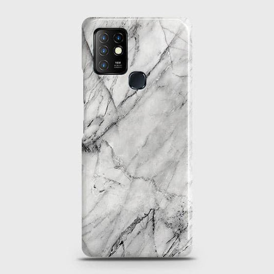 Infinix Hot 10 Cover - Matte Finish - Trendy White Marble Printed Hard Case with Life Time Colors Guarantee b50 ( Fast Delivery )