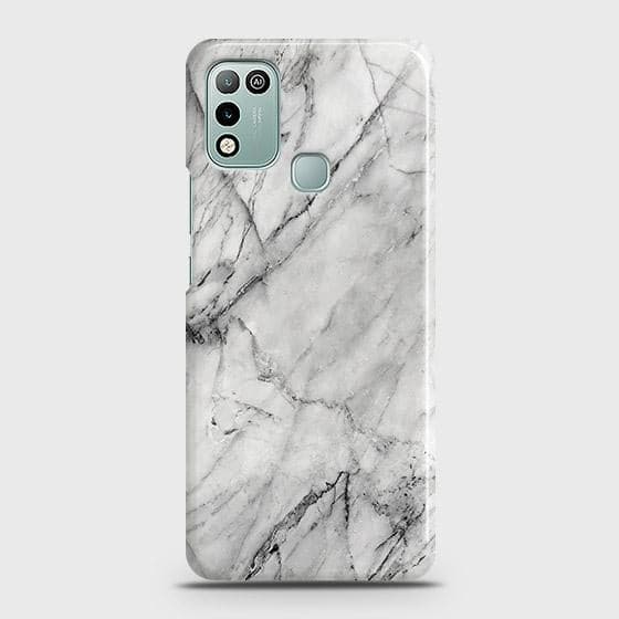 Infinix Hot 10 Play Cover - Matte Finish - Trendy White Marble Printed Hard Case with Life Time Colors Guarantee b48 ( Fast Delivery )