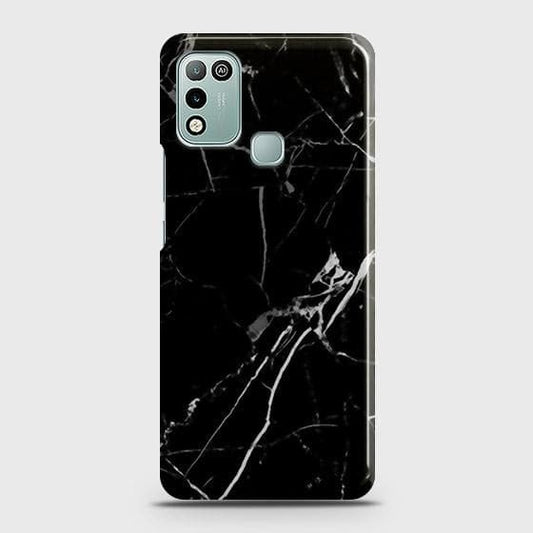 Infinix Hot 10 Play Cover - Black Modern Classic Marble Printed Hard Case with Life Time Colors Guarantee b48 ( Fast Delivery )