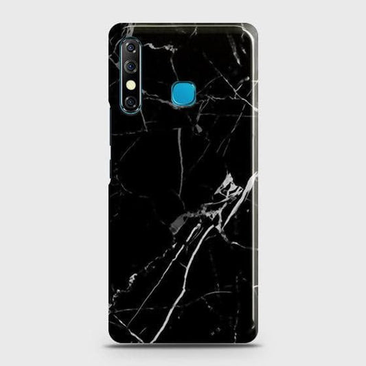 Tecno Camon 12 Cover - Black Modern Classic Marble Printed Hard Case with Life Time Colors Guarantee b53 ( Fast Delivery )