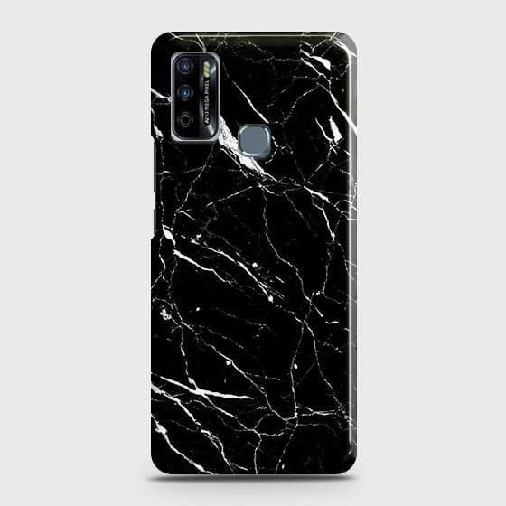 Infinix Hot 9 Play Cover - Trendy Black Marble Printed Hard Case with Life Time Colors Guarantee(1b28) ( Fast Delivery )