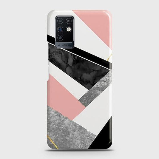Infinix Note 10 Cover - Matte Finish - Geometric Luxe Marble Trendy Printed Hard Case with Life Time Colors Guarantee-(Fast Delivery)