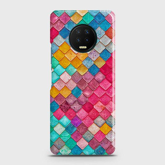 Infinix Note 7 Cover - Chic Colorful Mermaid Printed Hard Case with Life Time Colors Guarantee ( Fast Delivery )