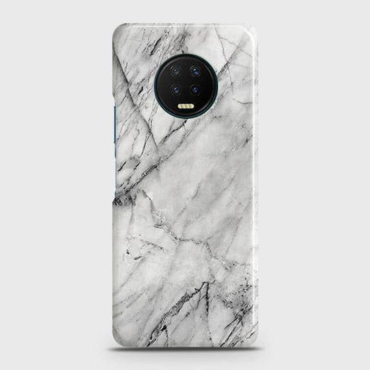 Infinix Note 7 Cover - Matte Finish - Trendy White Marble Printed Hard Case with Life Time Colors Guarantee ( Fast Delivery )