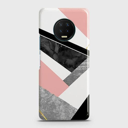 Infinix Note 7 Cover - Matte Finish - Geometric Luxe Marble Trendy Printed Hard Case with Life Time Colors Guarantee ( Fast Delivery )