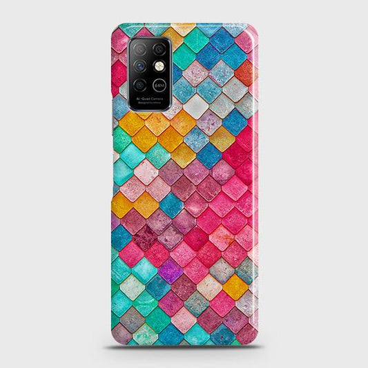 Infinix Note 8 Cover - Chic Colorful Mermaid Printed Hard Case with Life Time Colors Guarantee ( Fast Delivery )