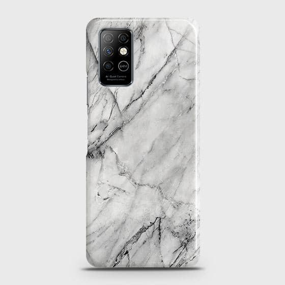 Infinix Note 8 Cover - Matte Finish - Trendy White Marble Printed Hard Case with Life Time Colors Guarantee ( Fast Delivery )