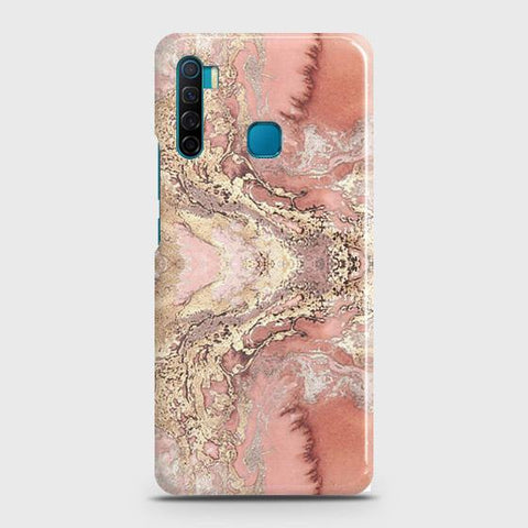 Infinix S5 Cover - Trendy Chic Rose Gold Marble Printed Hard Case with Life Time Colors Guarantee ( Fast Delivery )