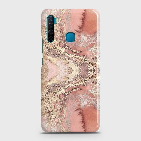 Infinix S5 Lite Cover - Trendy Chic Rose Gold Marble Printed Hard Case with Life Time Colors Guarantee ( Fast Delivery )