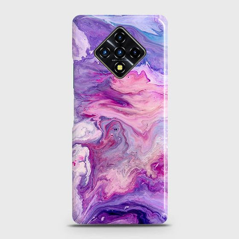 Infinix Zero 8i Cover - Chic Blue Liquid Marble Printed Hard Case with Life Time Colors Guarantee b51 ( Fast Delivery )