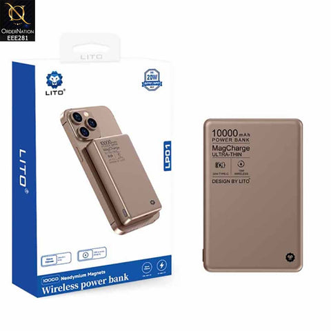 LITO Desert Titanium Wireless(15W) Magnetic Magsafe 10000mah 20W Power Bank