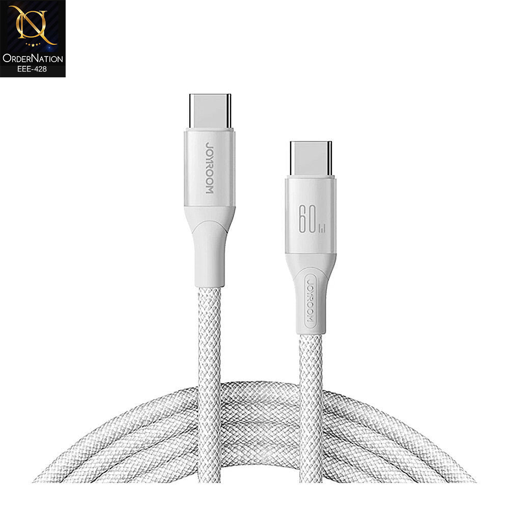 Joyroom S-A28 60W PD Type-C to Type-C Fast Charging Data Cable - 2m (6.6ft) White