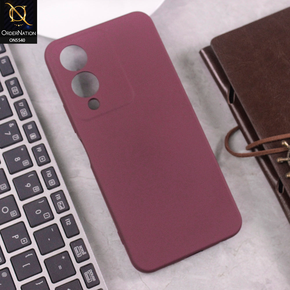 Vivo Y28 5G Cover - Maroon - New Premium High Quality Matte Sillica Gel Soft Case